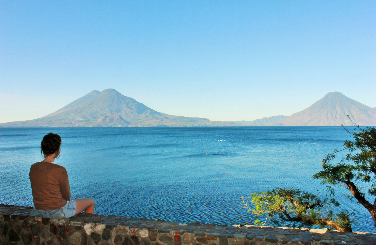 Charlie sitting at Panajachel Lake Atitlan Guatemala - Charlie on Travel 1200