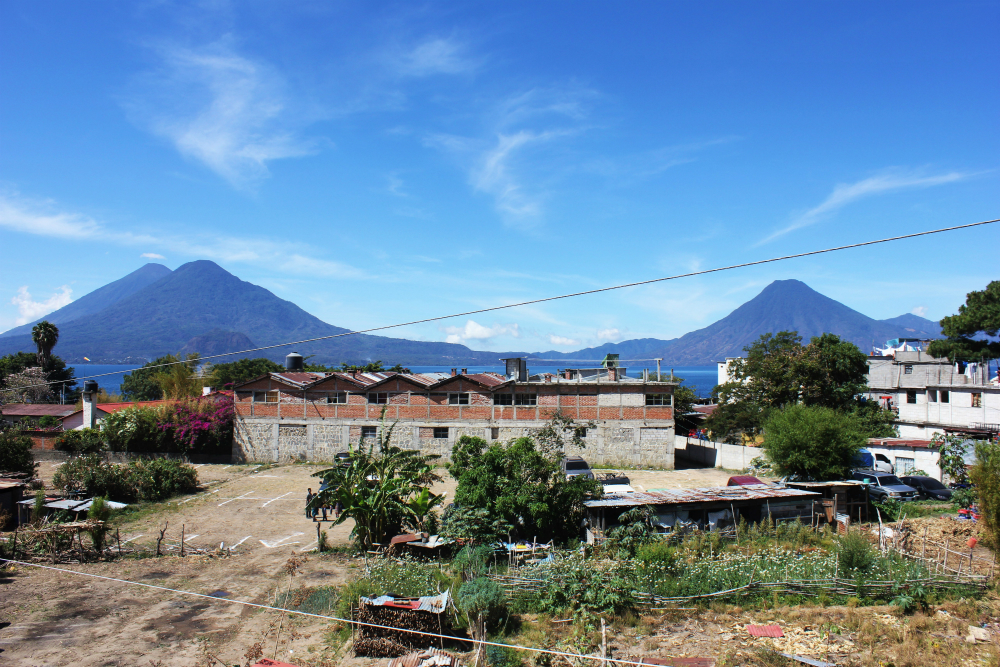 Lake Atitlan View from Hotel Roof Panajachel - Charlie on Travel