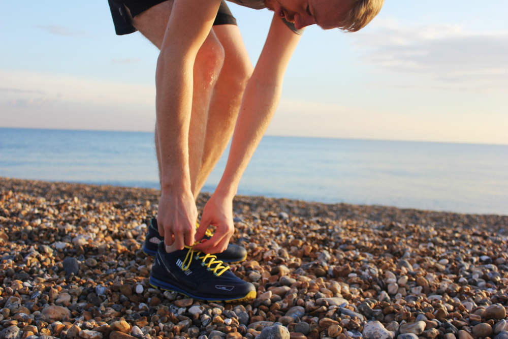 Stay healthy and keep fit while travelling - Helly Hansen mens trainers laces - Charlie in Brighton - Charlie on Travel