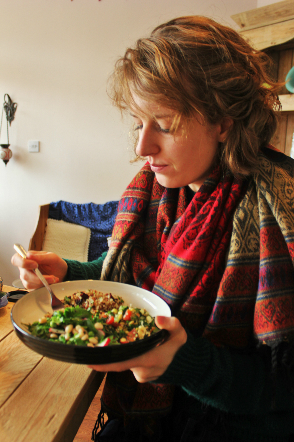 Sweet greens vegan cafe bournemouth uk Charlie eating
