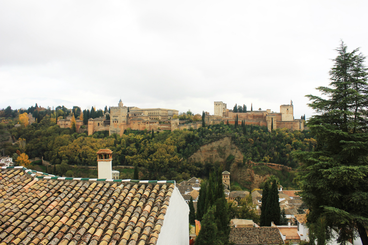 View of Alhambra from San Nicholas Granada Spain - Charlie on Travel