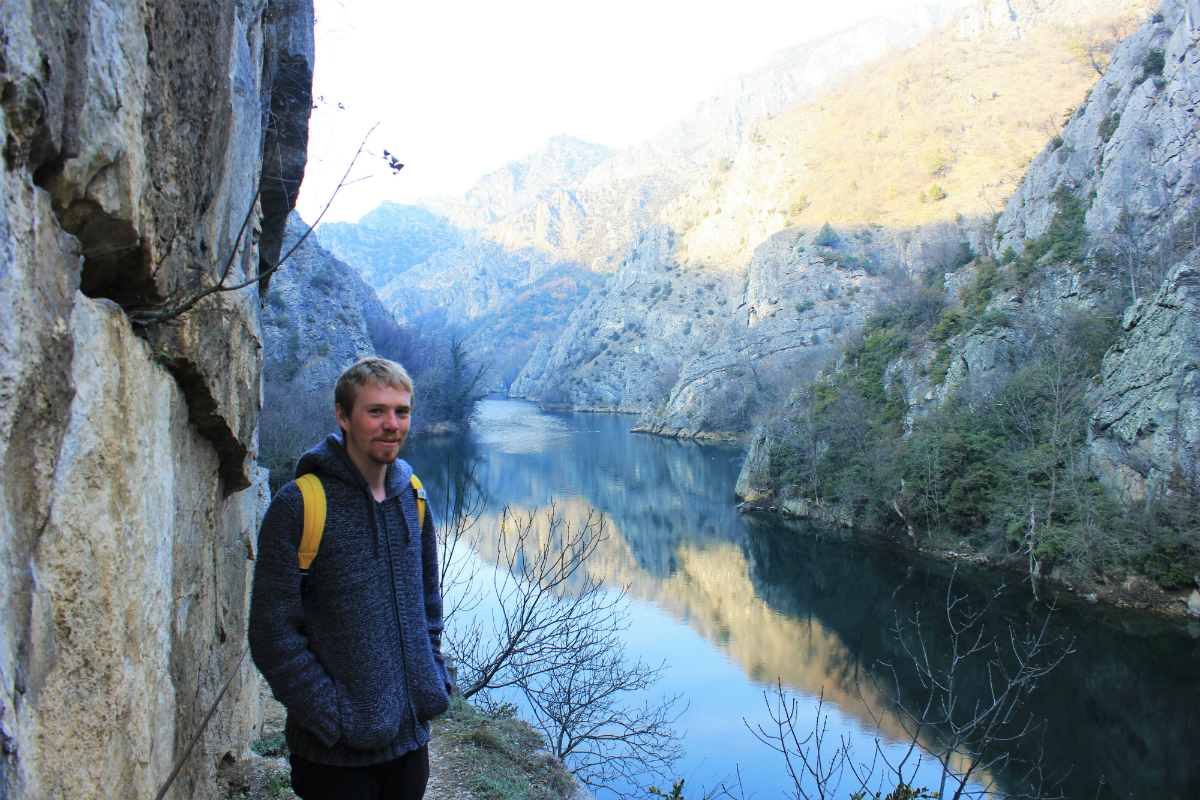 Luke smiles in Matka canyon Macedonia - Charlie on Travel small