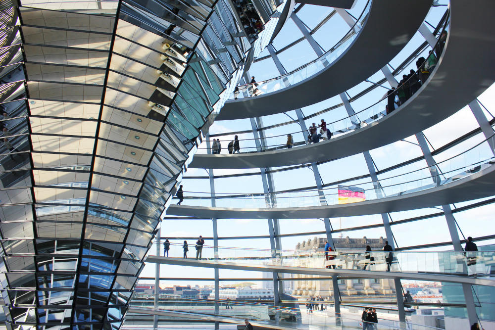 Inside the Dome at Berlin's Reichstag, the world's greenest parliament building