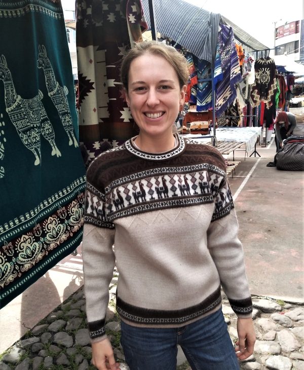 Charlie new sweater in Otavalo Market - Charlie on Travel