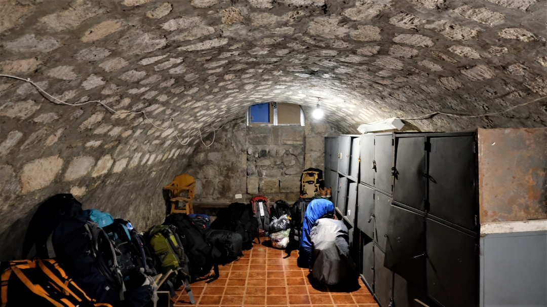 Bag storage dungeon at Hostal Tiana in Latacunga