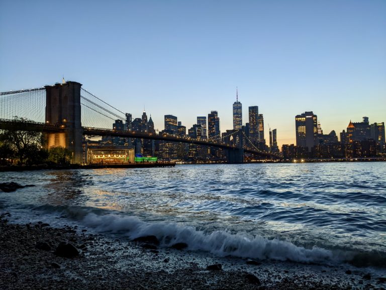 New York City at Night from Brooklyn Bridge