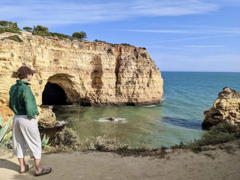 The cliffs, caves and coastline at Carvoeiro in the Algarve, Portugal