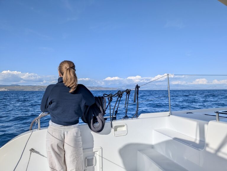 Sailing in Croatia - Charlie on catamaran - Charlie on Travel