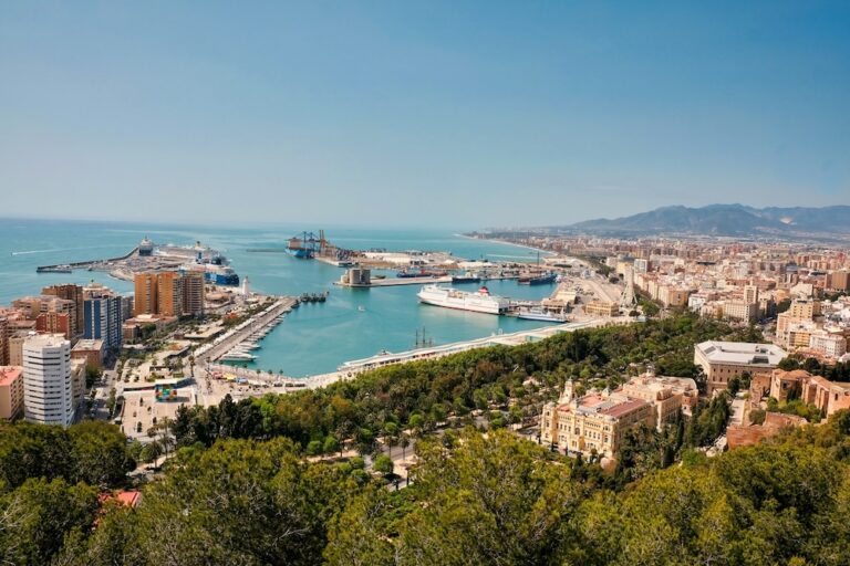 Malaga view over port