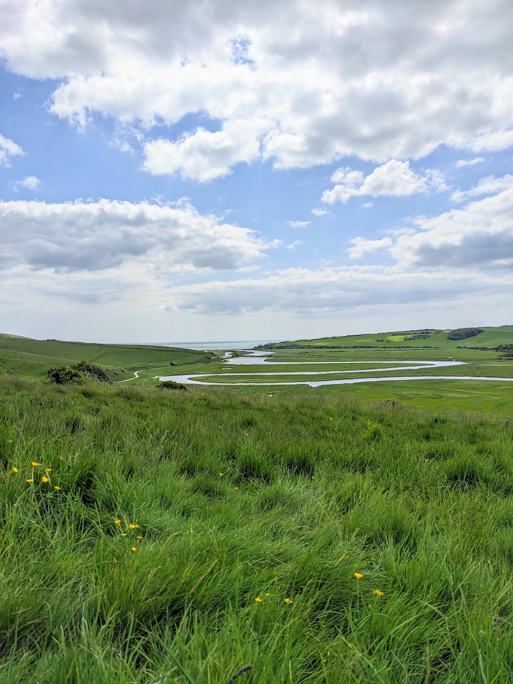 View over Cuckmere Haven river by Seven Sisters